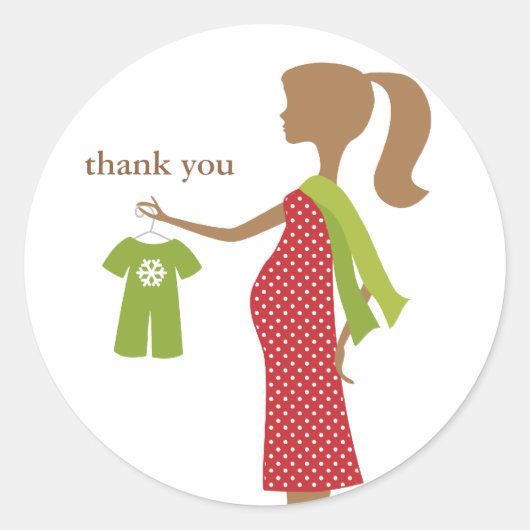 Kerstmis mam om Baby shower Stickers (Voorkant)