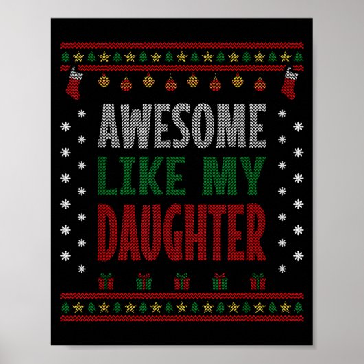 Kerstmis Mama Papa - Grappig Geweldig Zoals Mijn D Poster (Voorkant)