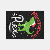 Kerstmis Mama Saurus Rex Dinosaur Moeder Xmas Fleece Deken (Voorkant (Horizontaal))