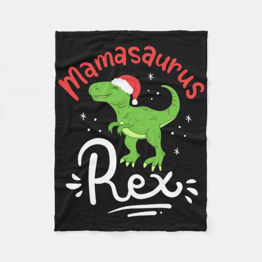Kerstmis Mama Saurus Rex Dinosaur Moeder Xmas Fleece Deken (Voorkant)