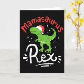 Kerstmis Mama Saurus Rex Dinosaur Moeder Xmas Kaart (Gele Bloem)