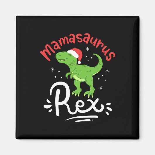 Kerstmis Mama Saurus Rex Dinosaur Moeder Xmas Magneet (Voorkant)