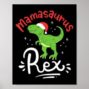 Kerstmis Mama Saurus Rex Dinosaur Moeder Xmas Poster