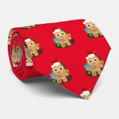 Kerstmis - Man met gemberbrood Stropdas (Opgerold)