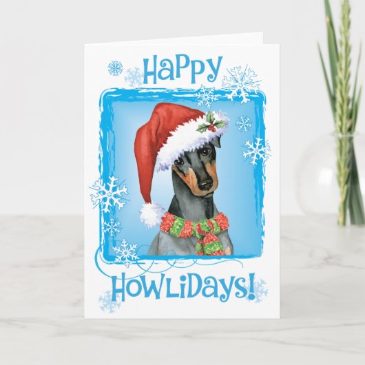 Kerstmis Manchester Terrier Feestdagen Kaart (Voorkant)