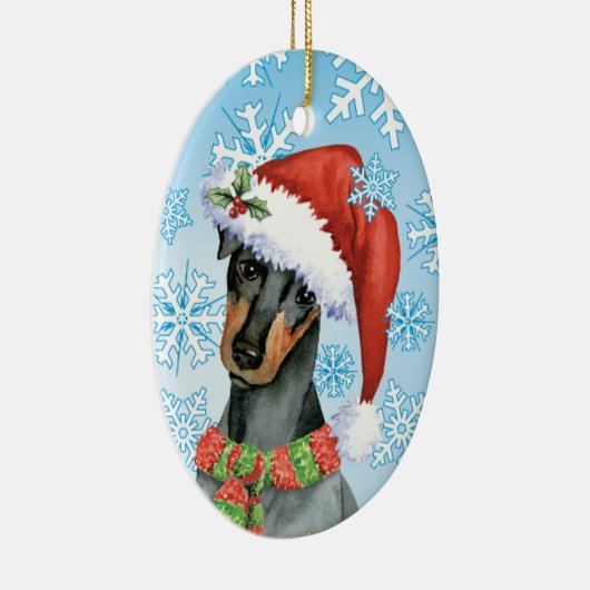 Kerstmis Manchester Terrier Keramisch Ornament (Rechts)