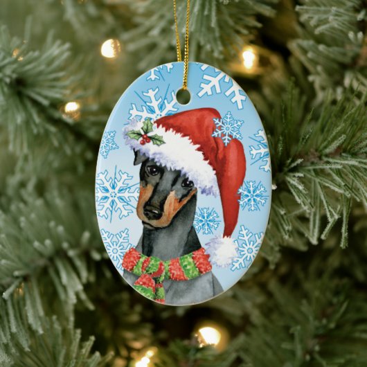 Kerstmis Manchester Terrier Keramisch Ornament (Boom)