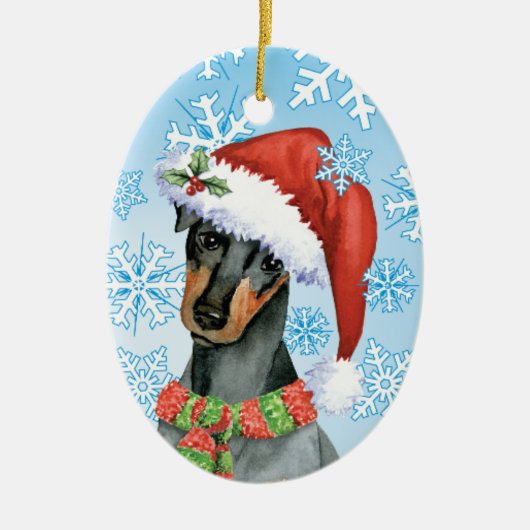 Kerstmis Manchester Terrier Keramisch Ornament (Voorkant)