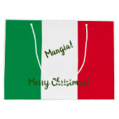 Kerstmis Mangia Italiaanse vlag Rood Wit en Groen Groot Cadeauzakje (Achterkant)