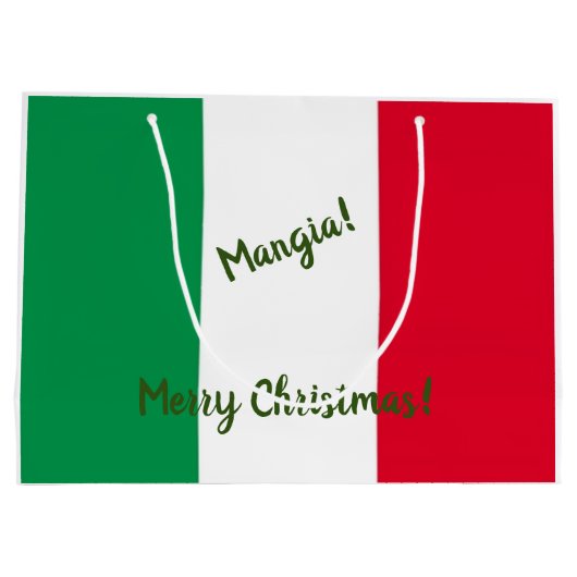 Kerstmis Mangia Italiaanse vlag Rood Wit en Groen Groot Cadeauzakje (Achterkant)