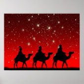 Kerstmis Mannen Red Sky Star Lite Night Poster (Voorkant)