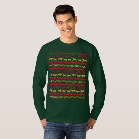 Kerstmis, Mannen "Ugly Sweater" T-Shirt Long Müeve (Voorkant volledig)