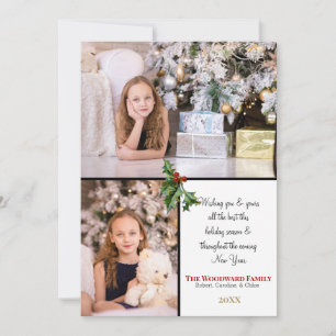 Kerstmis Mannen zoeken hem nog steeds twee foto's Feestdagenkaart