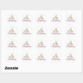 Kerstmis Maretak Elegant Schrift Ronde Sticker (Vel)