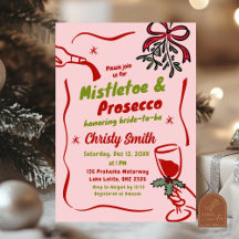Kerstmis maretak en Prosecco Bruidsmeisjesfeest