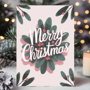 Kerstmis Maretak Feestdagen Kaart