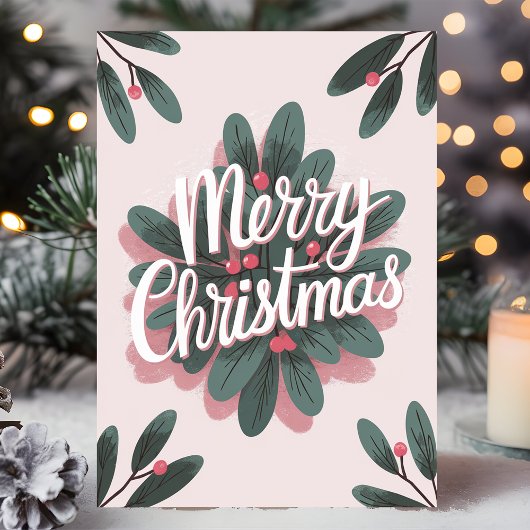 Kerstmis Maretak Feestdagen Kaart