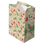 Kerstmis maretak" medium cadeauzakje (Voorkant Gekanteld)