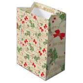 Kerstmis maretak" medium cadeauzakje (Achterkant Gekanteld)