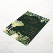 Kerstmis: Margarita en Mistletoe Party Gold Folie Uitnodiging (Gedraaid)