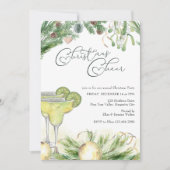 Kerstmis: Margaritas en Mistletoe Party Kaart (Voorkant)