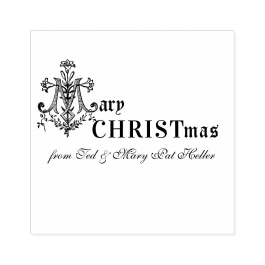 Kerstmis Marian Cross religieuze katholieke begroe Rubberstempel (Afrduk)