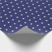 Kerstmis marine blauw wit sneeuwvlokken schattig c cadeaupapier (Hoek)