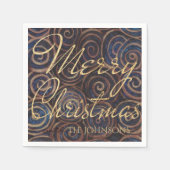 Kerstmis Marine en Goud Servet (Voorkant)