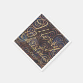 Kerstmis Marine en Goud Servet (Hoek)