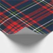 Kerstmis Marine Plaid Cadeaupapier (Hoek)