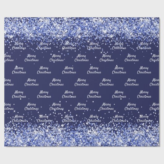 Kerstmis marineblauw confetti elegant cadeaupapier (Vlak)