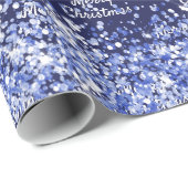 Kerstmis marineblauw confetti elegant cadeaupapier (Rol Hoek)