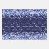 Kerstmis marineblauw confetti elegant inpakpapier vel (Voorkant 3)