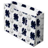 Kerstmis Marineblauw Fluwelen Patroon Groot Cadeauzakje (Achterkant Gekanteld)