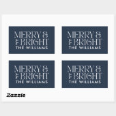 Kerstmis marineblauw modern elegant eenvoudig rechthoekige sticker (Vel)