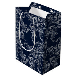 Kerstmis Marineboog Fluwelen Patroon Medium Cadeauzakje
