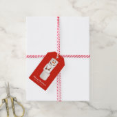 Kerstmis Marshmallow Snowman Cadeaulabel (Met Touw)
