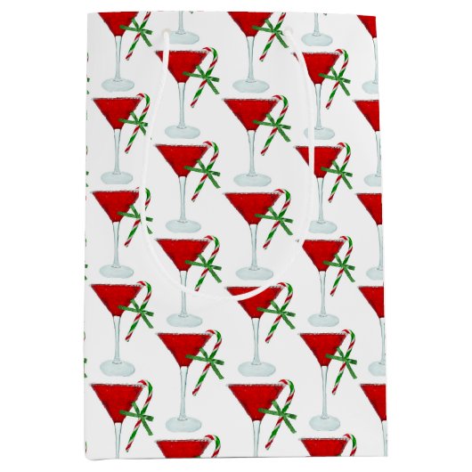 Kerstmis Martini Cocktail Medium Cadeauzakje (Voorkant)