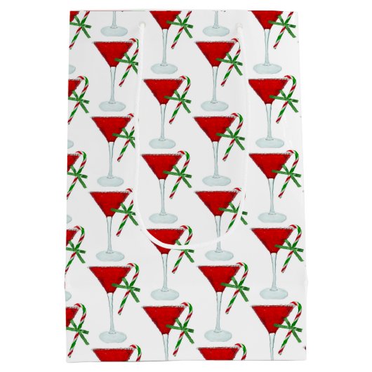 Kerstmis Martini Cocktail Medium Cadeauzakje (Achterkant)