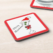 Kerstmis martini harde plastic onderzetters (Linkerzijde)