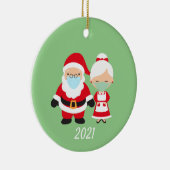 Kerstmis Masker Santa en Mrs Claus Keramisch Ornament (Rechts)