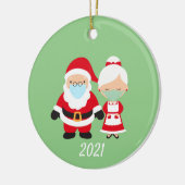 Kerstmis Masker Santa en Mrs Claus Keramisch Ornament (Links)