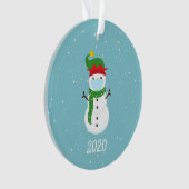 Kerstmis Masker Snowman 2020 Quarantine Ornament (voorkant)