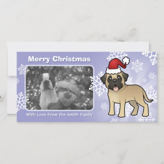 Kerstmis Mastiff / Bullmastiff Feestdagenkaart (Voorkant)