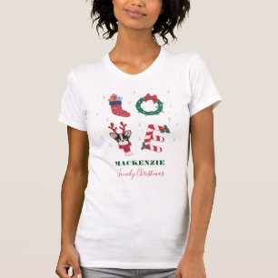 Kerstmis Matching Familie Liefde Gepersonaliseerd T-shirt