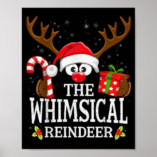 Kerstmis Matching Het Whimsical Rendier Familie  Poster (Voorkant)