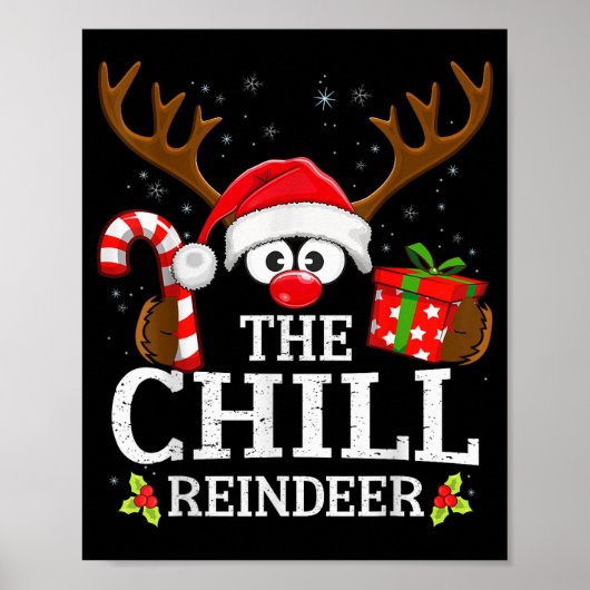 Kerstmis Matching The Chill Rendier Familie  Poster (Voorkant)
