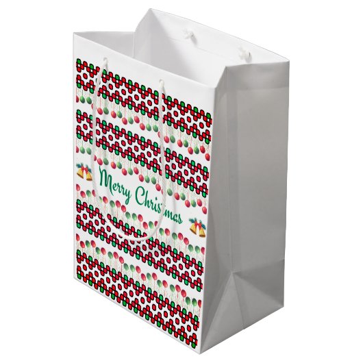 Kerstmis Medium Cadeauzakje (Achterkant Gekanteld)
