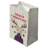 Kerstmis Medium Cadeauzakje (Voorkant Gekanteld)