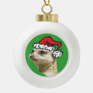 Kerstmis Meerkat Cust. Keramische Bal Ornament
